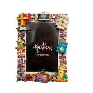Kay Adams Travel Themed Picture Frame Vintage